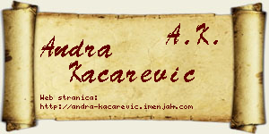 Andra Kačarević vizit kartica